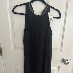 H&M High Neck Black Dress With Embellishments